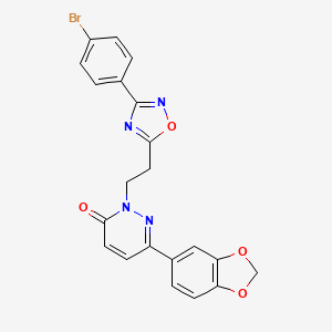 molecular formula C21H15BrN4O4 B2856607 N-{3-甲基-5-[(E)-2-(5-{[(4-甲基苄基)氨基]磺酰基}-2-噻吩基)乙烯基]异恶唑-4-基}丙酰胺 CAS No. 1112439-89-0