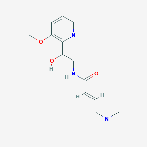 molecular formula C14H21N3O3 B2856609 (E)-4-(Dimethylamino)-N-[2-hydroxy-2-(3-methoxypyridin-2-yl)ethyl]but-2-enamide CAS No. 2411338-48-0