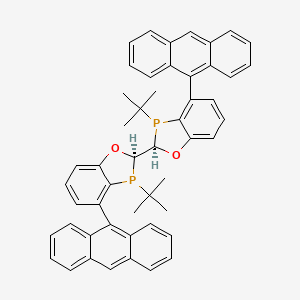 molecular formula C50H44O2P2 B2856611 (2R,2'R,3R,3'R)-4,4'-Di-9-anthracenyl-3,3'-bis(1,1-dimethylethyl)-2,2',3,3'-tetrahydro-2,2'-bi-1,3-benzoxaphosphole CAS No. 1884680-45-8
