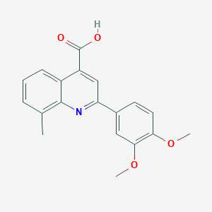 molecular formula C19H17NO4 B2856622 2-(3,4-二甲氧基苯基)-8-甲基喹啉-4-羧酸 CAS No. 438225-88-8