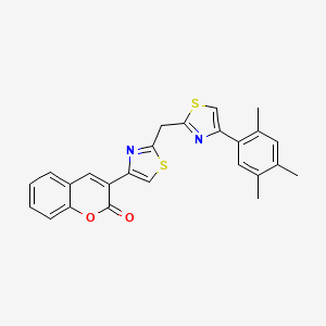 molecular formula C25H20N2O2S2 B2856629 3-(2-{[4-(2,4,5-trimethylphenyl)-1,3-thiazol-2-yl]methyl}-1,3-thiazol-4-yl)-2H-chromen-2-one CAS No. 708292-63-1