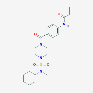 N-[4-[4-[Cyclohexyl(methyl)sulfamoyl]piperazine-1-carbonyl]phenyl]prop-2-enamide
