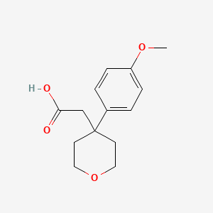 molecular formula C14H18O4 B2856653 2-[4-(4-Methoxyphenyl)-tetrahydro-2H-pyran-4-yl]acetic acid CAS No. 1225481-64-0