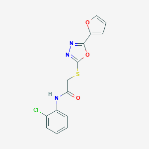 molecular formula C14H10ClN3O3S B285666 N-(2-chlorophenyl)-2-{[5-(2-furyl)-1,3,4-oxadiazol-2-yl]sulfanyl}acetamide 