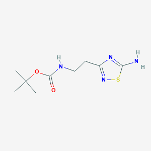 molecular formula C9H16N4O2S B2856668 tert-butylN-[2-(5-amino-1,2,4-thiadiazol-3-yl)ethyl]carbamate CAS No. 2490374-66-6