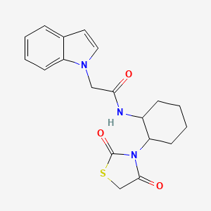 N-(2-(2,4-dioxothiazolidin-3-yl)cyclohexyl)-2-(1H-indol-1-yl)acetamide