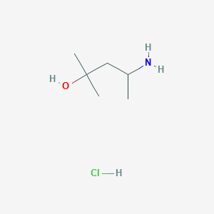 molecular formula C6H16ClNO B2856686 4-Amino-2-methylpentan-2-ol hydrochloride CAS No. 1160756-85-3