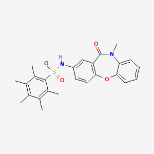 2,3,4,5,6-pentamethyl-N-(10-methyl-11-oxo-10,11-dihydrodibenzo[b,f][1,4]oxazepin-2-yl)benzenesulfonamide