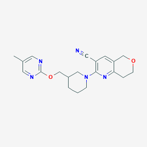 2-[3-[(5-Methylpyrimidin-2-yl)oxymethyl]piperidin-1-yl]-7,8-dihydro-5H-pyrano[4,3-b]pyridine-3-carbonitrile