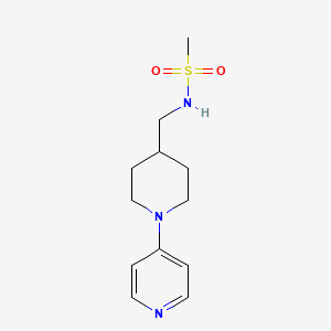 molecular formula C12H19N3O2S B2856698 N-((1-(吡啶-4-基)哌啶-4-基)甲基)甲磺酰胺 CAS No. 2034586-78-0