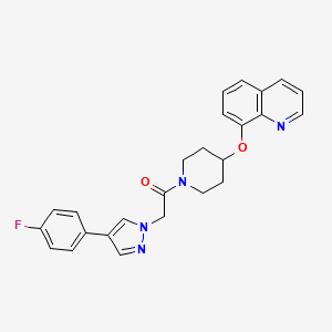 2-(4-(4-fluorophenyl)-1H-pyrazol-1-yl)-1-(4-(quinolin-8-yloxy)piperidin-1-yl)ethanone