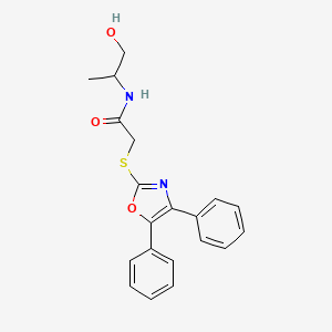 2-[(4,5-diphenyl-1,3-oxazol-2-yl)sulfanyl]-N-(1-hydroxypropan-2-yl)acetamide