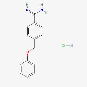 molecular formula C14H15ClN2O B2856709 4-(Phenoxymethyl)benzene-1-carboximidamide hydrochloride CAS No. 57928-77-5