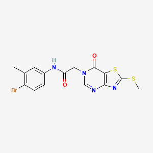 molecular formula C15H13BrN4O2S2 B2856710 N-(4-bromo-3-methylphenyl)-2-(2-(methylthio)-7-oxothiazolo[4,5-d]pyrimidin-6(7H)-yl)acetamide CAS No. 1114902-50-9