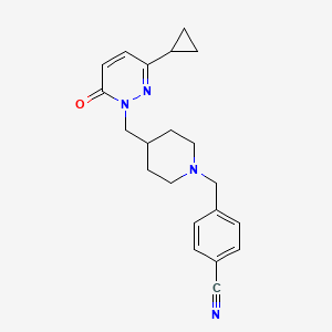 4-({4-[(3-Cyclopropyl-6-oxo-1,6-dihydropyridazin-1-yl)methyl]piperidin-1-yl}methyl)benzonitrile
