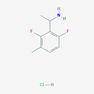 molecular formula C9H12ClF2N B2856719 1-(2,6-二氟-3-甲基苯基)乙胺；盐酸盐 CAS No. 2416235-19-1