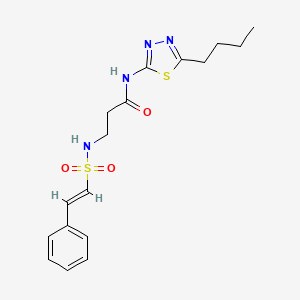 molecular formula C17H22N4O3S2 B2856728 N-(5-butyl-1,3,4-thiadiazol-2-yl)-3-[[(E)-2-phenylethenyl]sulfonylamino]propanamide CAS No. 1090909-05-9