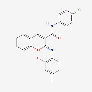 molecular formula C23H16ClFN2O2 B2856729 (2Z)-N-(4-chlorophenyl)-2-[(2-fluoro-4-methylphenyl)imino]-2H-chromene-3-carboxamide CAS No. 1327170-57-9