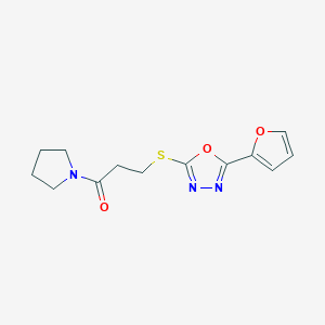 molecular formula C13H15N3O3S B285674 5-(2-Furyl)-1,3,4-oxadiazol-2-yl 3-oxo-3-(1-pyrrolidinyl)propyl sulfide 