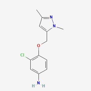 3-Chloro-4-((1,3-dimethyl-1H-pyrazol-5-yl)methoxy)aniline