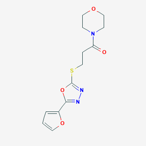 molecular formula C13H15N3O4S B285675 5-(2-Furyl)-1,3,4-oxadiazol-2-yl 3-(4-morpholinyl)-3-oxopropyl sulfide 