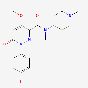 molecular formula C19H23FN4O3 B2856759 1-(4-fluorophenyl)-4-methoxy-N-methyl-N-(1-methylpiperidin-4-yl)-6-oxopyridazine-3-carboxamide CAS No. 921792-34-9