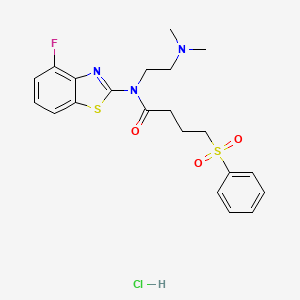 N-(2-(dimethylamino)ethyl)-N-(4-fluorobenzo[d]thiazol-2-yl)-4-(phenylsulfonyl)butanamide hydrochloride