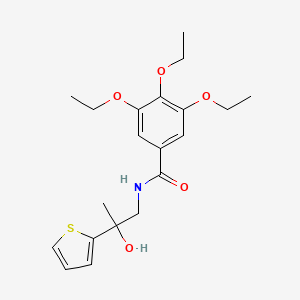 molecular formula C20H27NO5S B2856767 3,4,5-triethoxy-N-(2-hydroxy-2-(thiophen-2-yl)propyl)benzamide CAS No. 1351617-56-5