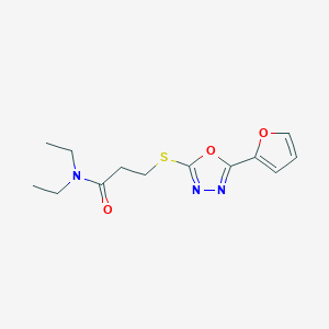 molecular formula C13H17N3O3S B285677 N,N-diethyl-3-{[5-(2-furyl)-1,3,4-oxadiazol-2-yl]thio}propanamide 
