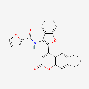 N-[2-(2-oxo-2,6,7,8-tetrahydrocyclopenta[g]chromen-4-yl)-1-benzofuran-3-yl]furan-2-carboxamide