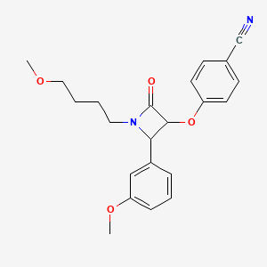 4-[1-(4-Methoxybutyl)-2-(3-methoxyphenyl)-4-oxoazetidin-3-yl]oxybenzonitrile
