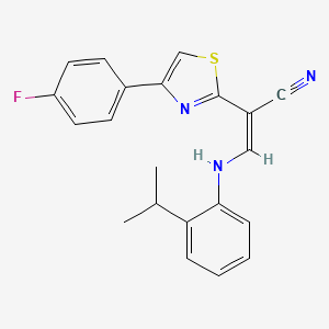 (Z)-2-(4-(4-fluorophenyl)thiazol-2-yl)-3-((2-isopropylphenyl)amino)acrylonitrile