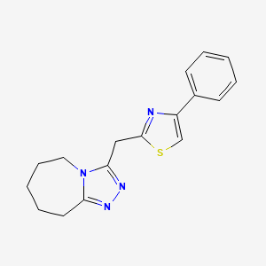 molecular formula C17H18N4S B2856780 4-phenyl-2-(6,7,8,9-tetrahydro-5H-[1,2,4]triazolo[4,3-a]azepin-3-ylmethyl)-1,3-thiazole CAS No. 328108-47-0