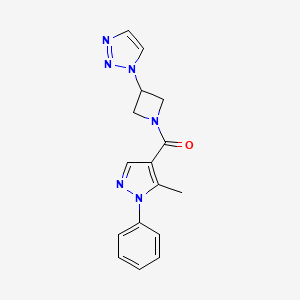 (3-(1H-1,2,3-triazol-1-yl)azetidin-1-yl)(5-methyl-1-phenyl-1H-pyrazol-4-yl)methanone