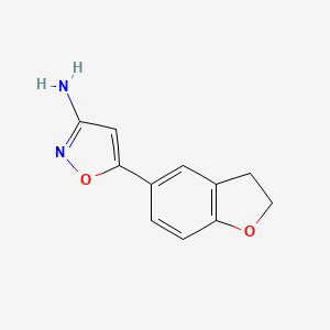 molecular formula C11H10N2O2 B2856786 5-(2,3-二氢-1-苯并呋喃-5-基)-1,2-恶唑-3-胺 CAS No. 1509721-41-8