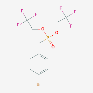 molecular formula C11H10BrF6O3P B2856797 1-[Bis(2,2,2-trifluoroethoxy)phosphorylmethyl]-4-bromobenzene CAS No. 2445794-79-4