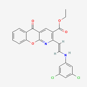 molecular formula C23H16Cl2N2O4 B2856802 ethyl 2-[(E)-2-[(3,5-dichlorophenyl)amino]ethenyl]-5-oxo-5H-chromeno[2,3-b]pyridine-3-carboxylate CAS No. 240799-79-5