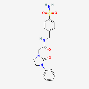molecular formula C18H20N4O4S B2856803 2-(2-oxo-3-phenylimidazolidin-1-yl)-N-(4-sulfamoylbenzyl)acetamide CAS No. 1251577-11-3