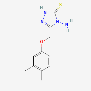 molecular formula C11H14N4OS B2856805 4-氨基-5-[(3,4-二甲基苯氧基)甲基]-4H-1,2,4-三唑-3-硫醇 CAS No. 301804-96-6