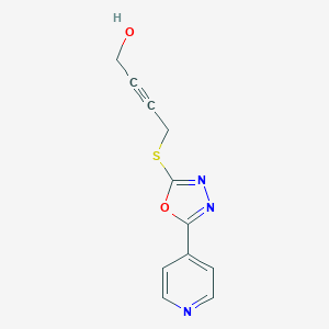 4-[(5-Pyridin-4-yl-1,3,4-oxadiazol-2-yl)sulfanyl]but-2-yn-1-ol