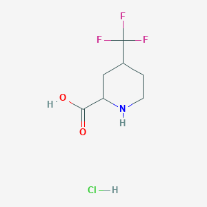 molecular formula C7H11ClF3NO2 B2856812 4-(Trifluoromethyl)piperidine-2-carboxylic acid HCl CAS No. 1955493-11-4