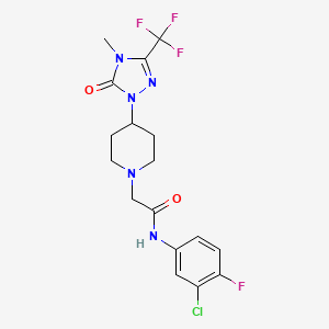 N-(3-chloro-4-fluorophenyl)-2-(4-(4-methyl-5-oxo-3-(trifluoromethyl)-4,5-dihydro-1H-1,2,4-triazol-1-yl)piperidin-1-yl)acetamide