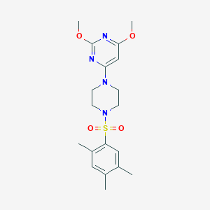 molecular formula C19H26N4O4S B2856815 2,4-二甲氧基-6-(4-((2,4,5-三甲苯基)磺酰基)哌嗪-1-基)嘧啶 CAS No. 1021039-45-1