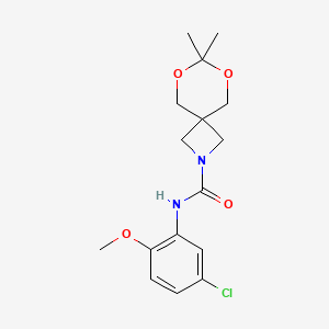 molecular formula C16H21ClN2O4 B2856816 N-(5-chloro-2-methoxyphenyl)-7,7-dimethyl-6,8-dioxa-2-azaspiro[3.5]nonane-2-carboxamide CAS No. 1396889-14-7