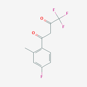 molecular formula C11H8F4O2 B2856817 4,4,4-Trifluoro-1-(4-fluoro-2-methylphenyl)butane-1,3-dione CAS No. 38440-17-4