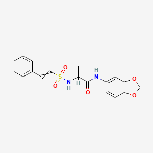 molecular formula C18H18N2O5S B2856823 N-(2H-1,3-benzodioxol-5-yl)-2-(2-phenylethenesulfonamido)propanamide CAS No. 1428116-10-2