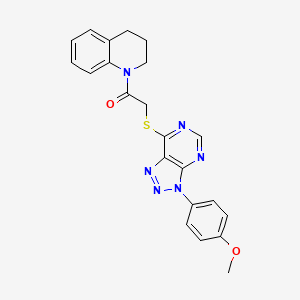 molecular formula C22H20N6O2S B2856826 1-(3,4-二氢喹啉-1(2H)-基)-2-((3-(4-甲氧基苯基)-3H-[1,2,3]三唑并[4,5-d]嘧啶-7-基)硫代)乙酮 CAS No. 863500-16-7