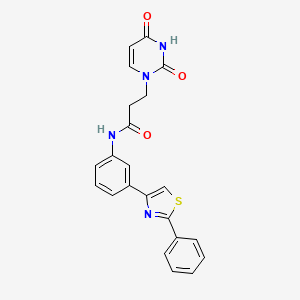 molecular formula C22H18N4O3S B2856827 3-(2,4-dioxo-3,4-dihydropyrimidin-1(2H)-yl)-N-(3-(2-phenylthiazol-4-yl)phenyl)propanamide CAS No. 1226442-23-4