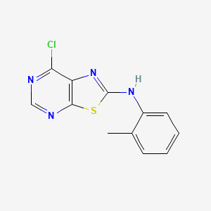 molecular formula C12H9ClN4S B2856830 7-chloro-N-o-tolylthiazolo[5,4-d]pyrimidin-2-amine CAS No. 1000709-51-2