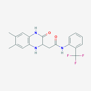 2-(6,7-dimethyl-3-oxo-1,2,3,4-tetrahydroquinoxalin-2-yl)-N-[2-(trifluoromethyl)phenyl]acetamide